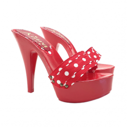 SEXY ROTE CLOGS MIT POLKA-DOTS